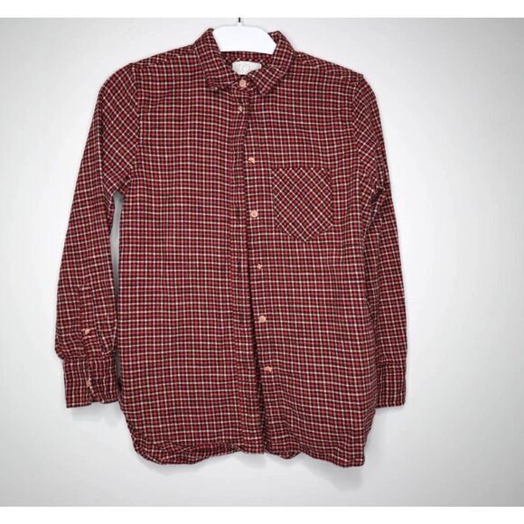 NWOT J. Crew Classic-fit shirt in prairie check flannel Size 0 - Picture 2 of 12